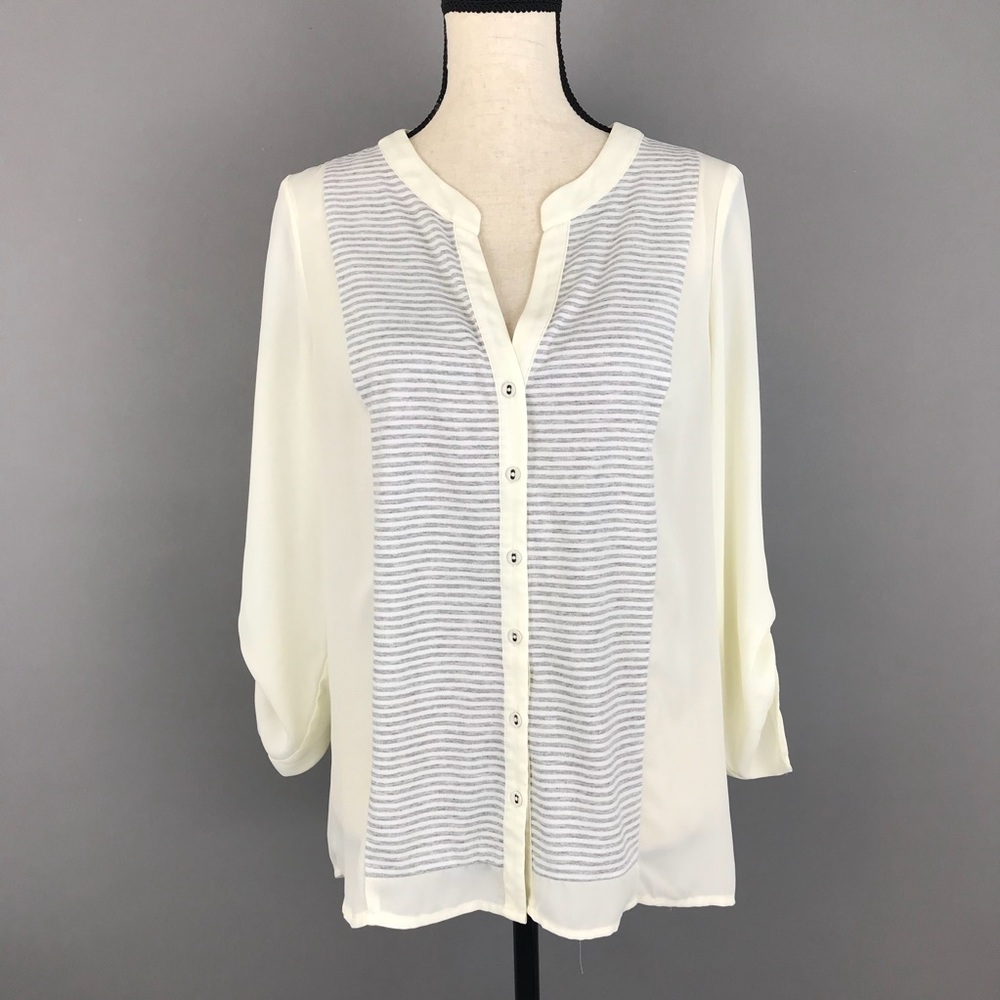 Skies Are Blue Button Front Blouse